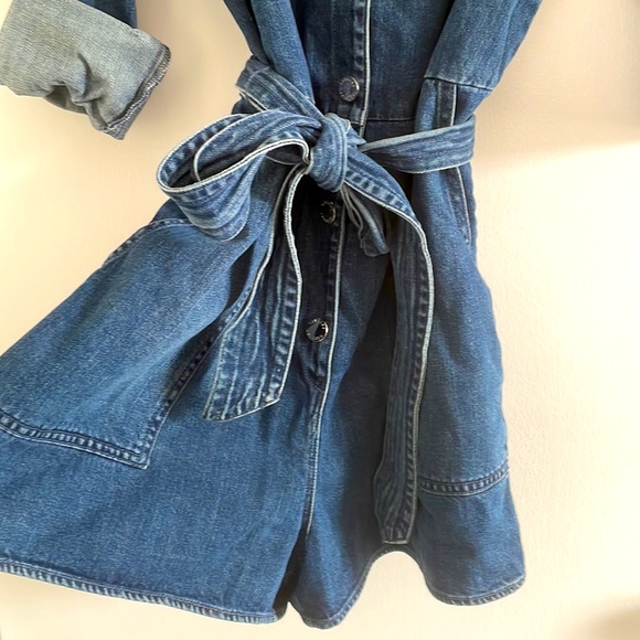 Express- never worn with tags. Denim romper with shorts. - Picture 3 of 5